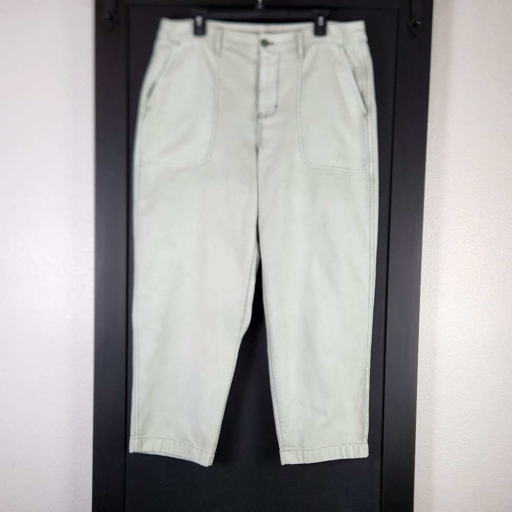 J.Crew Garment Dyed Foundry High Rise Straight Leg Crop Light Green / AP392